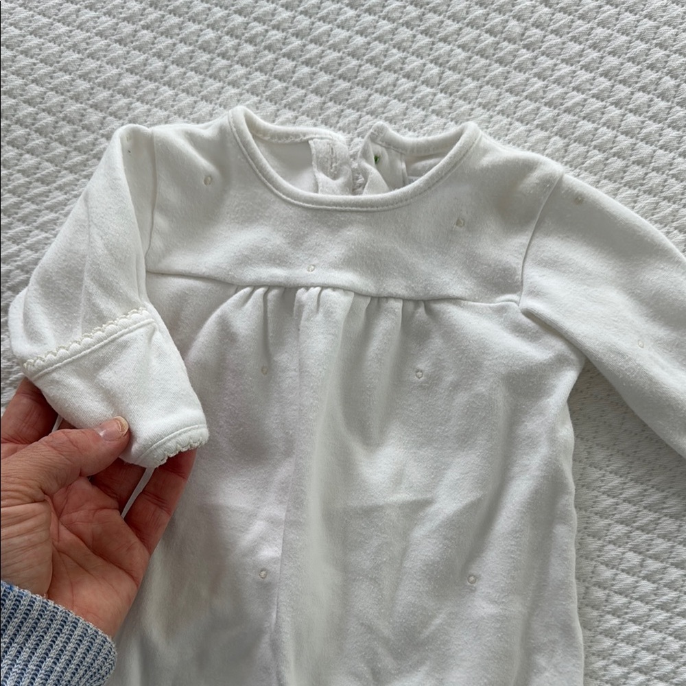 Proper Peony White Dot Cotton Newborn Gown